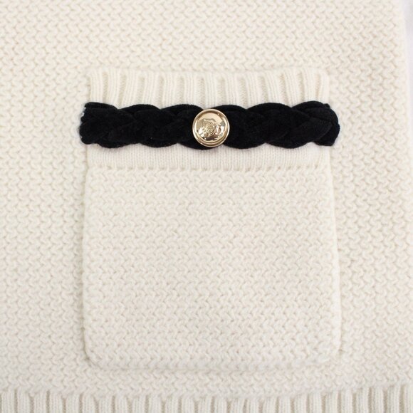 Sandro Cream Cardigan with Black Accents - Picture 8 of 16